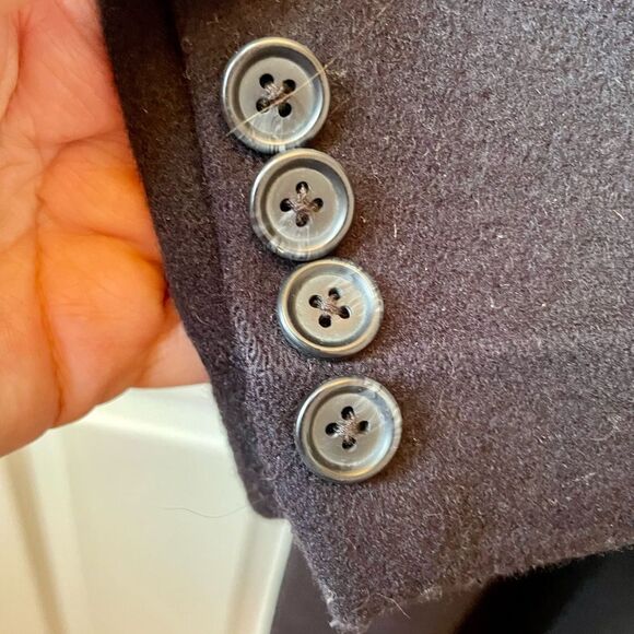 NAVY BLUE 100% WOOL OVERCOAT by WALLACHS SIZE 38 SHORT LIKE NEW VINTAGE - Picture 6 of 7